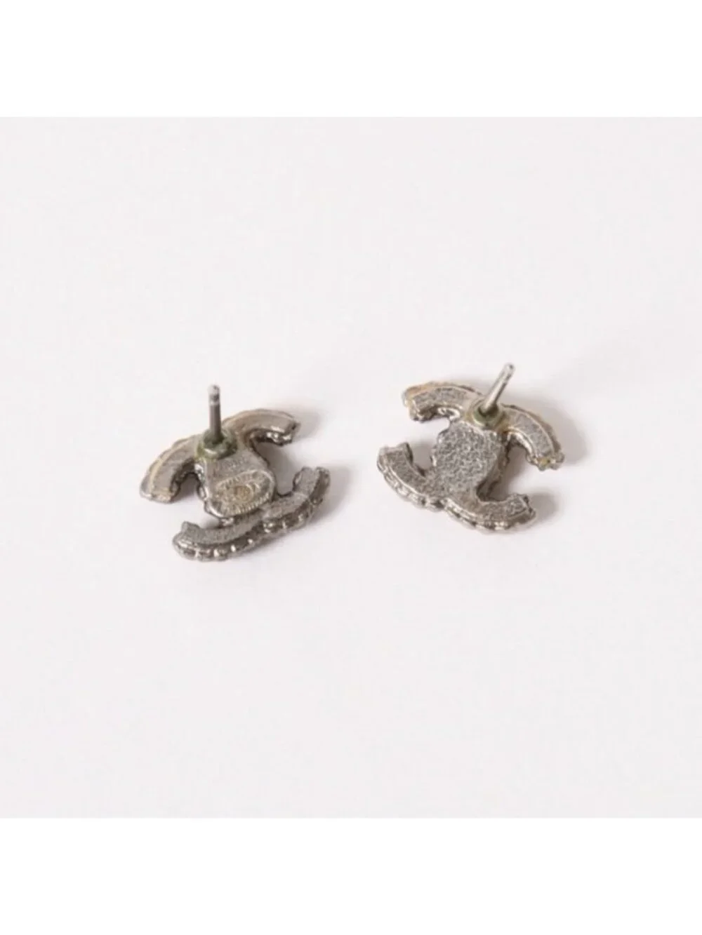Chanel Earrings CC Logo Rhinestone Metal